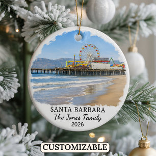 Personlig Santa Barbara-ornament, Kalifornien Julgransprydnad Keramik