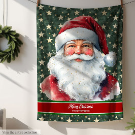 Personlig Santa Blanket med monogramtext Fleecefilt