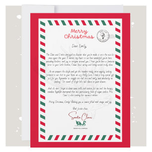 Personlig Santa Brev Card för barn