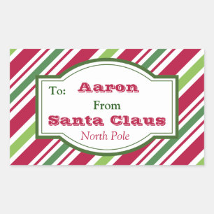 Personlig Santa Candy Gift Märkre Stickers Rektangulärt Klistermärke