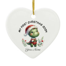 Personlig Santa Dinosaur Första jul