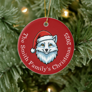 Personlig Santa Fox Keramisk Julgransprydnad Keramik