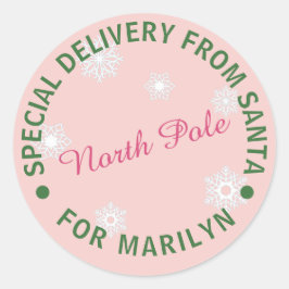 Personlig Santa Gift Stickers Runt Klistermärke