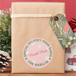 Personlig Santa Gift Stickers Runt Klistermärke