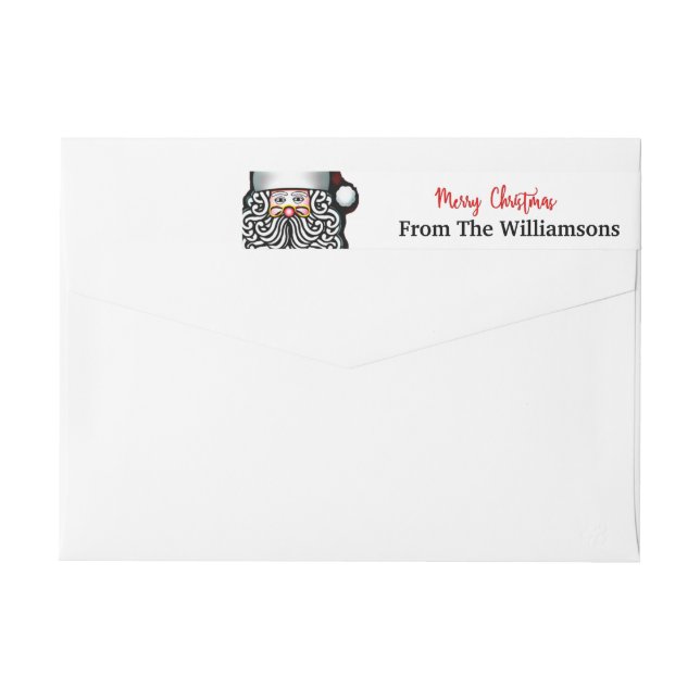Personlig Santa God jul Returadress Etikettband (Baksidan)