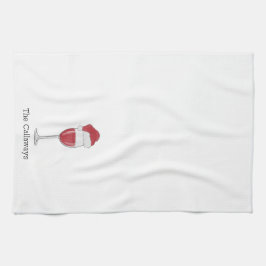 Personlig Santa Hat Vin Glass Julfest Kökshandduk