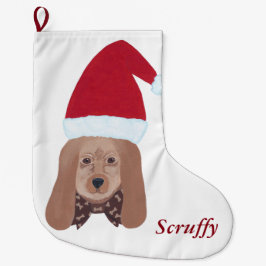 Personlig Santa Hound Hund-julklapp Stor Julstrumpa