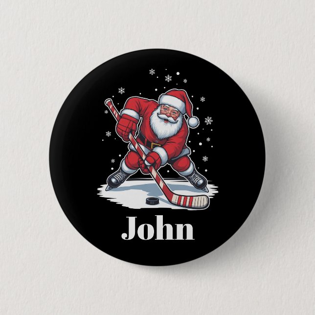Personlig Santa Ice Hockey-julidrott Knapp (Framsida)