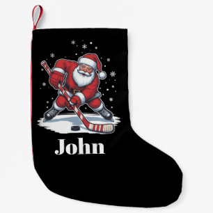 Personlig Santa Ice Hockey-julidrott Liten Julstrumpa