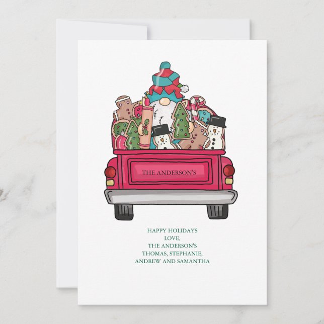 Personlig Santa Julgodis Lastbil Jul Julkort (Framsida)