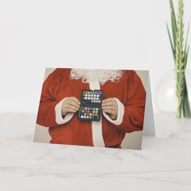 Personlig Santa med Makeup Palette Helgkort (Framsida)