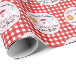 Personlig Santa Mjölk och Cookies Wrapping Papper Presentpapper