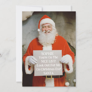 Personlig Santa Naughty eller Nice List jul Julkort