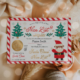 Personlig Santa Officiell Nice-listcertifikat Inbjudningar