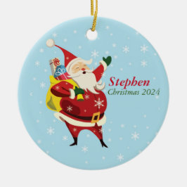 Personlig Santa Ornament Namn och År