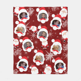 Personlig Santa Photo Collage Fleecefilt