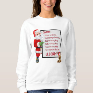 Personlig Santa Reindeer julförklaring T Shirt