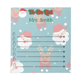 Personlig Santa Reindeer-jullista att göra-lista Anteckningsblock