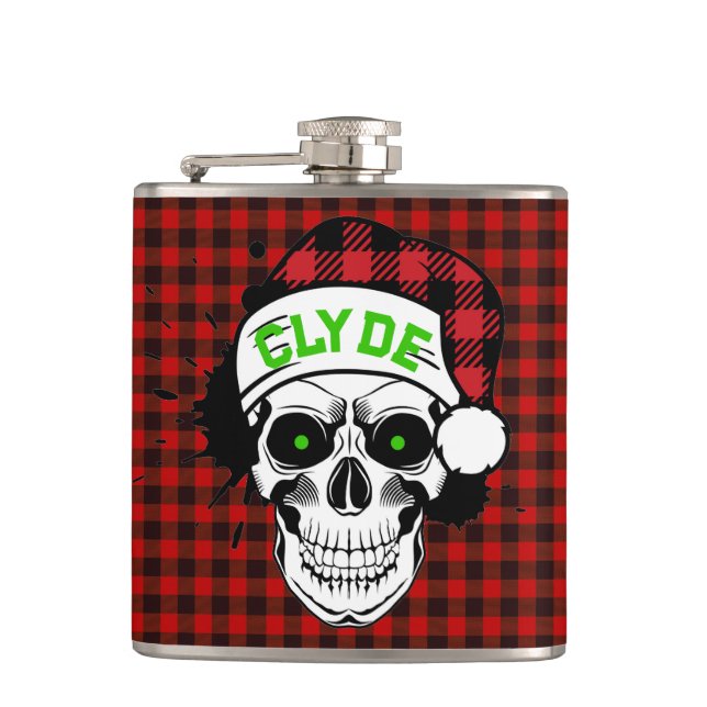 Personlig Santa Skull-kolv Fickplunta (Framsidan)