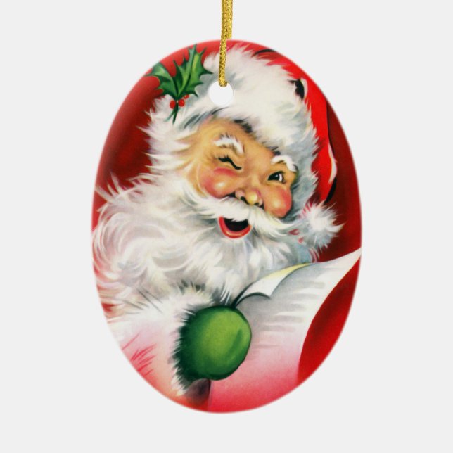 Personlig Santa Winking jul Ornament (Framsidan)