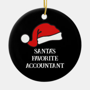 Personlig Santa's Favorite Accountant Julgransprydnad Keramik