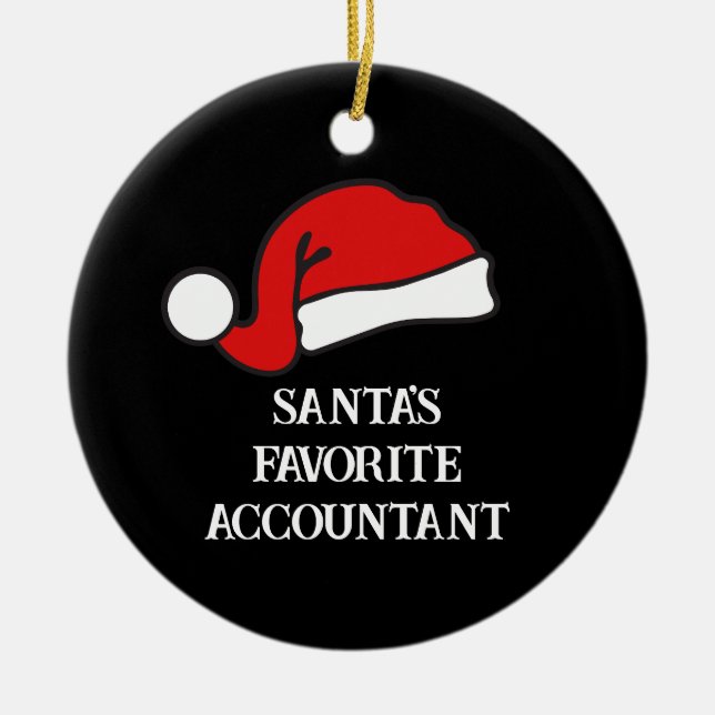 Personlig Santa's Favorite Accountant Julgransprydnad Keramik (Framsidan)