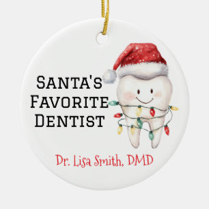 Personlig Santa's Favorite Dentist Julgransprydnad Keramik