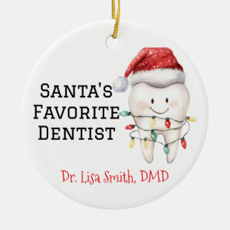Personlig Santa's Favorite Dentist Julgransprydnad Keramik