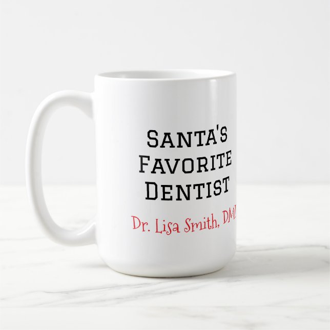 Personlig Santa's Favorite Dentist Mugg (Vänster)