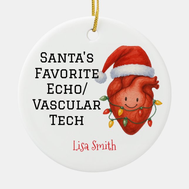 Personlig Santa's Favorite Echo/Vaskulär Tech Julgransprydnad Keramik (Framsidan)