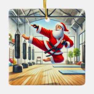 Personlig Santa's Favorite Karateka Julgransprydnad Keramik