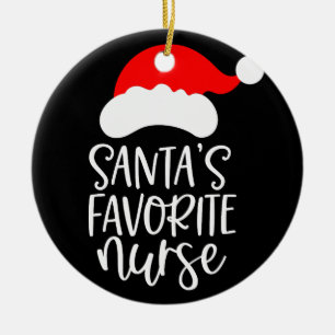 Personlig Santa's Favorite Nurse Julgransprydnad Keramik