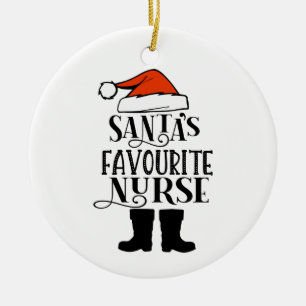 Personlig Santa's Favorite Nurse Julgransprydnad Keramik