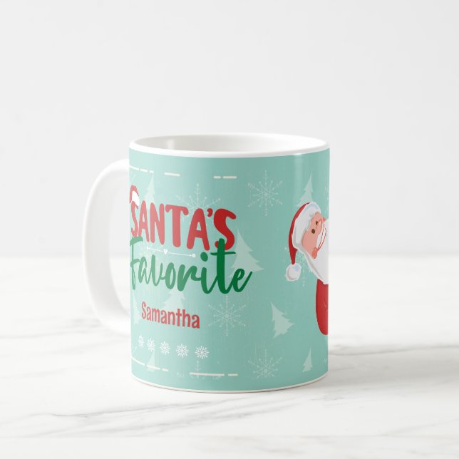 Personlig Santa's Favorite Photo Kaffemugg (Framsida vänster)