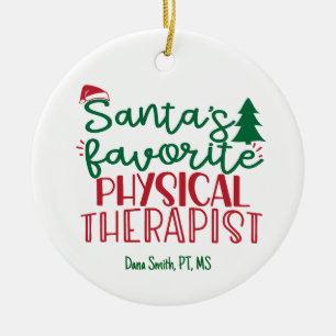 Personlig Santa's Favorite Physical Therapist Julgransprydnad Keramik