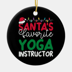 Personlig Santa's Favorite Yoga Instructor Julgransprydnad Keramik