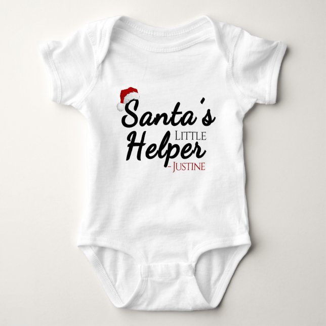 Personlig Santa's Little Helper, Kids jul T Shirt (Framsida)
