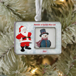 Personlig Santa's Nice List Photo Ornament