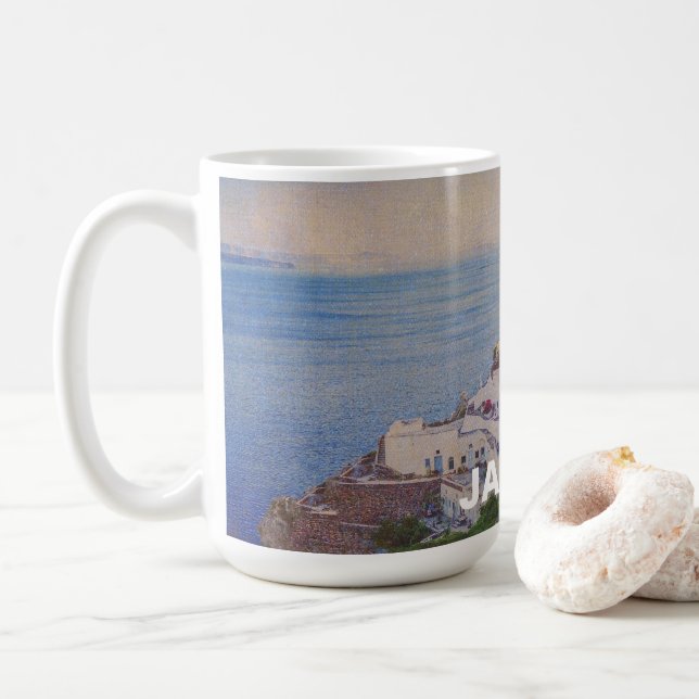 Personlig Santorini Grekland Mugg (Med munk)