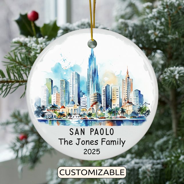 Personlig São Paolo Ornament, Brasilien Julgransprydnad Keramik (Skapare uppladdad)