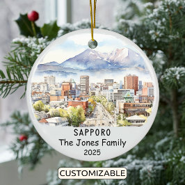 Personlig Sapporo Ornament, Japan Julgransprydnad Keramik
