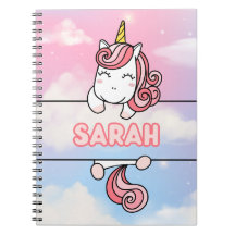 Personlig Sarah Unicorn Flickaktigt Notebook