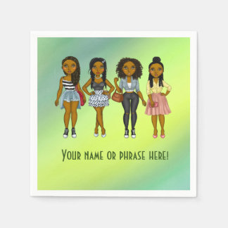 Personlig Sassy Diva Women Grönt Ombré Pappersservett