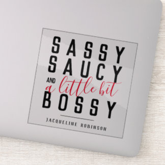 Personlig Sassy Saucy Bossy Attitude Typography Klistermärken