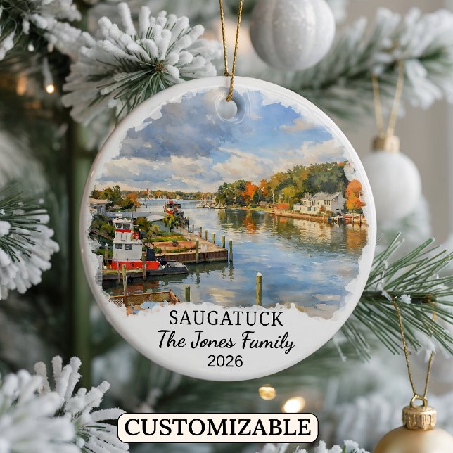 Personlig Saugatuck-ornament, specialdesignad för  Julgransprydnad Keramik (Skapare uppladdad)