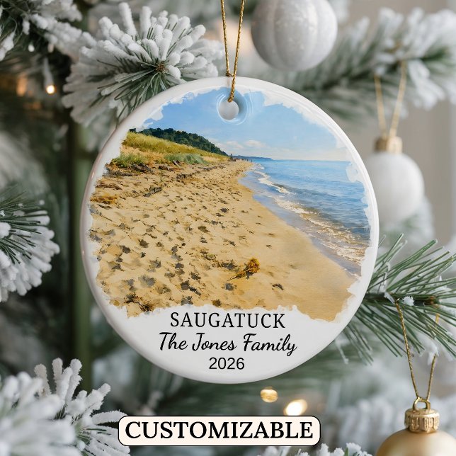Personlig Saugatuck-ornament, specialdesignad för  Julgransprydnad Keramik (Skapare uppladdad)