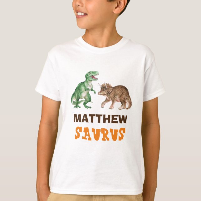 Personlig Saurus T Shirt (Framsida)