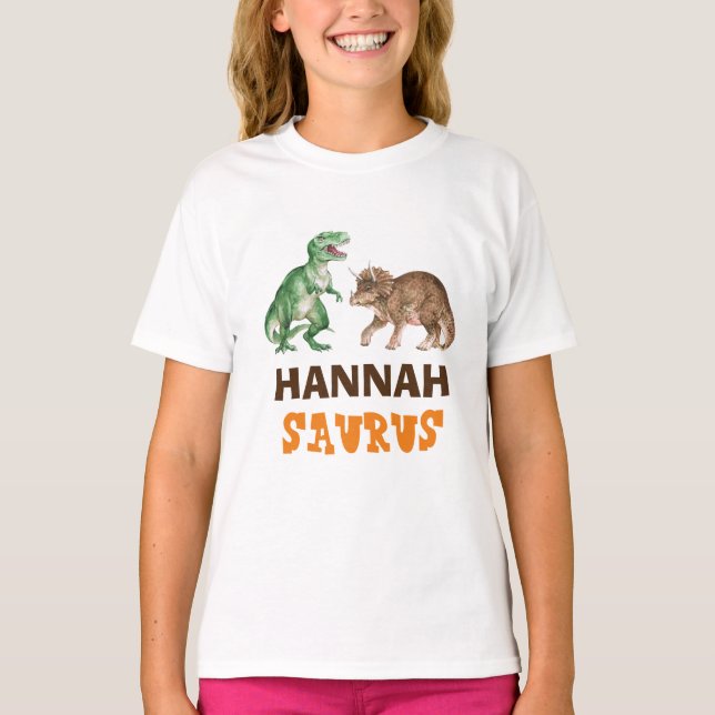 Personlig Saurus T Shirt (Framsida)