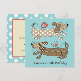 Personlig Sause Hund Dachshund Birthday Inbjudan