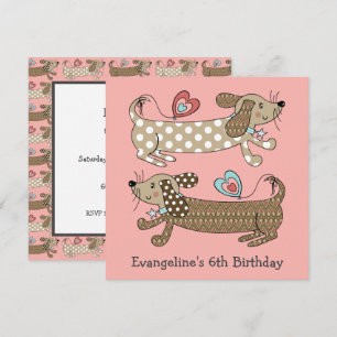 Personlig Sause Hund Dachshund Birthday Inbjudan